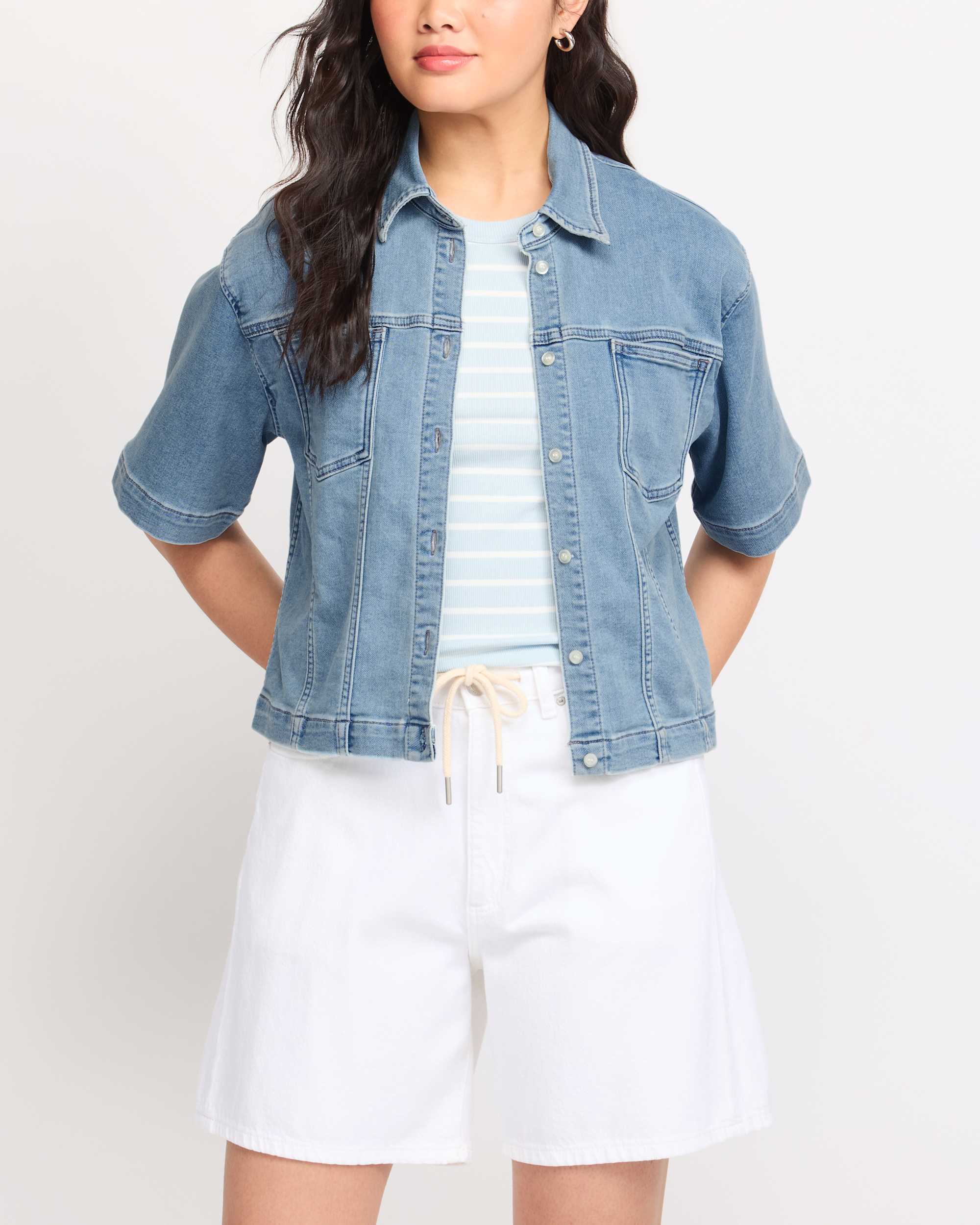 Women's Just USA Short-sleeve Denim Jacket | Stitch Fix | Stitch Fix