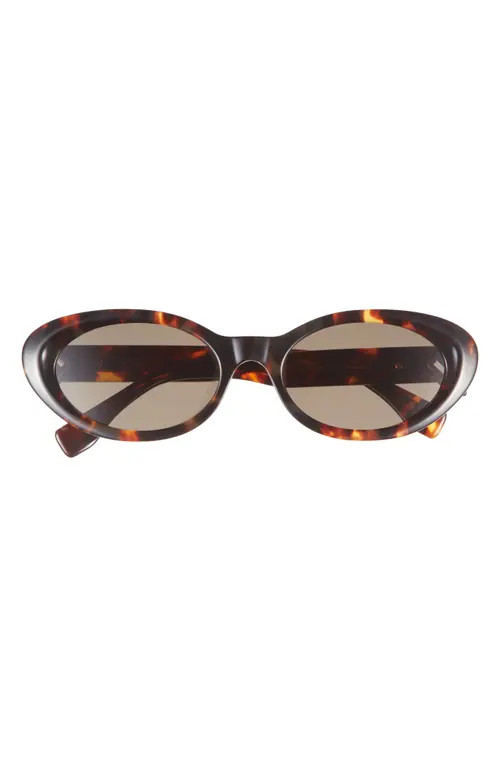 'Fendi Diamonds 53mm Oval Sunglasses in Dark Havana /Green at Nordstrom | Nordstrom