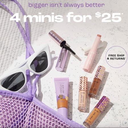 Tarte minis are on sale 4 for $25 you select the ones you want. These would be perfect to try out some new products or use for travel. Tarte minis, Tarte makeup, Easter basket fillers, Easter ideas  

#LTKbeauty #LTKfindsunder50 #LTKsalealert