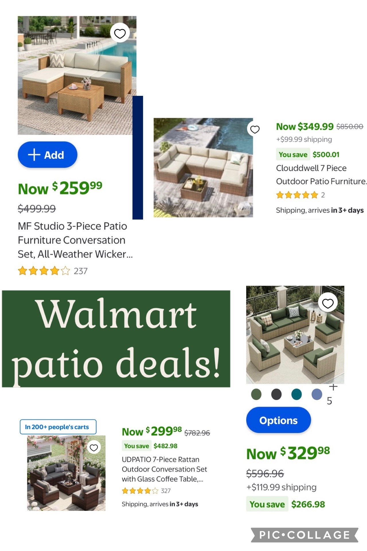Huge deals on patio furniture at Walmart! 


Backyard porch patio seating lounge area 

#LTKSeasonal #LTKSaleAlert #LTKHome