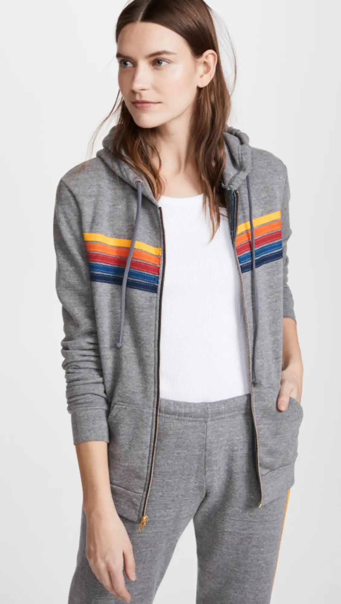 Aviator Nation 5 Stripe Zip Hoodie | Shopbop | Shopbop