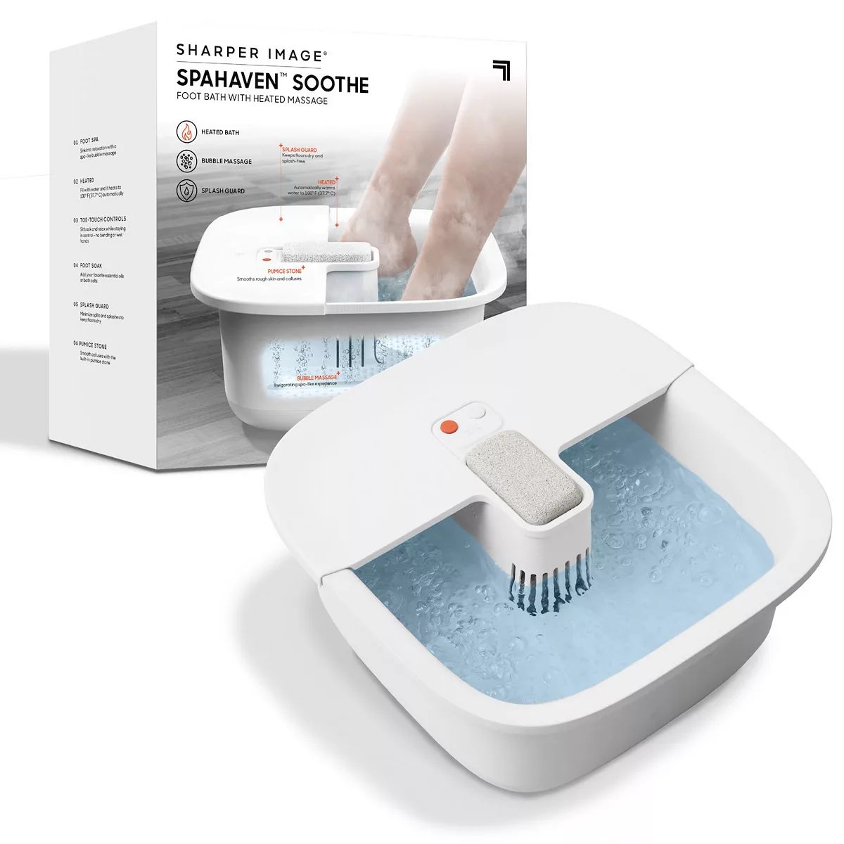 Sharper Image Spahaven Soothe Foot Bath with Heated Massage | Kohl's