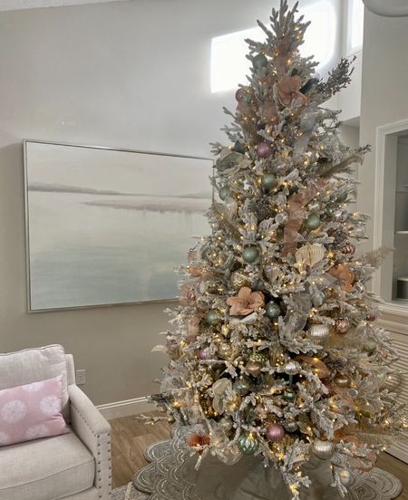 Flocked white Christmas Tree, Holiday home decor, Christmas Decor - my pre-lit tree is 9 feet and only $499.
This is the best one I've found and it's beautiful.
Also comes in a 7.5 size for less S. One flickering light setting if you like the movement - looks like a fireplace flicker.
My quilted monogrammed stockings are the large size.

#fauxtree #christmastree #flockedtree #flocked #christmas #christmasdecor
Flocked tree, white flocked Christmas tree, holiday home, faux tree, artificial Christmas tree, Christmas decorations, king of christmas, snowy tree, green Christmas tree, white Christmas tree, bedroom, home, decor, holiday decor, ornaments, stockings, pastel holiday, white holiday decor, bottle brush trees, pink decor, white Christmas, neutral holiday decor

Follow my shop @briannejohanson on the @shop.LTK app to shop this post and get my exclusive app-only content!