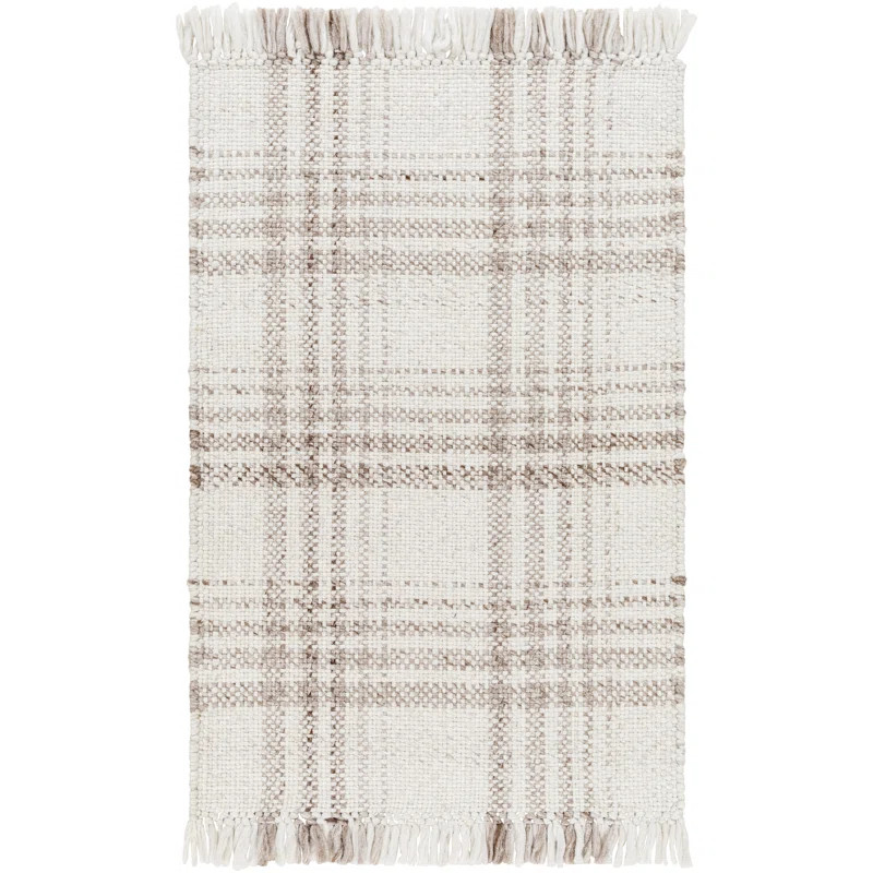 Cay Plaid Flatweave Recycled P.E.T. Indoor/Outdoor Area Rug in Taupe/Beige | Wayfair North America