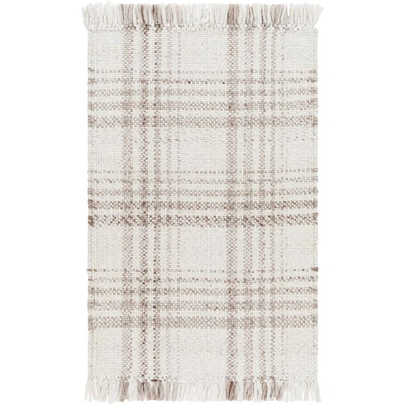 Cay Plaid Flatweave Recycled P.E.T. Indoor/Outdoor Area Rug in Taupe/Beige | Wayfair North America