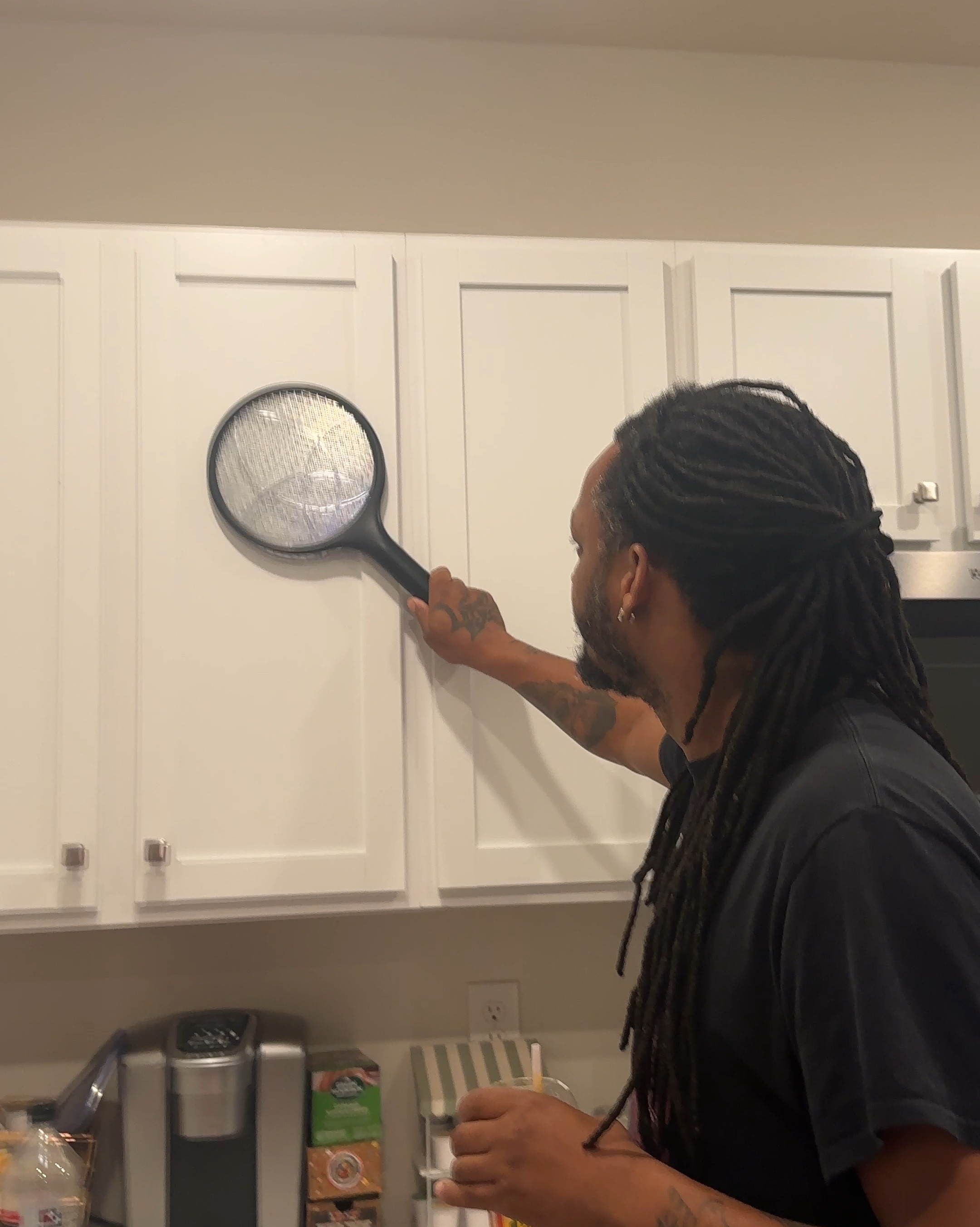 We literally moved right in with these flies because the amount of them is actually crazy!! But this gadget helped us so much! We literally ordered it on Amazon!  it came in the same day and we got to work!!  I hope these flies tell a friend to tell a friend to stay away from us!!! 😂😂

