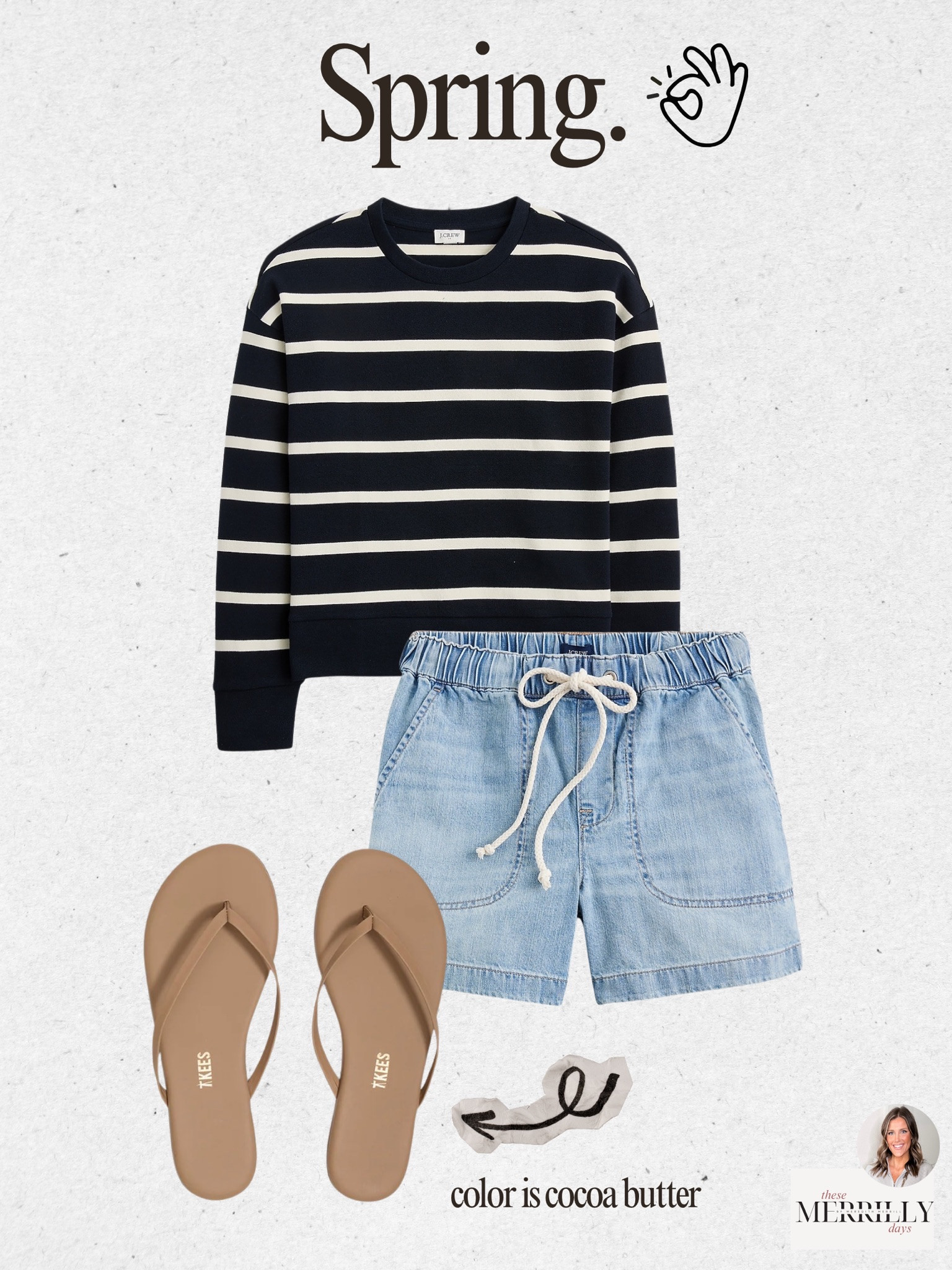 I always love a striped look in the spring and summer, always feels so nautical! Thesemerrillydays women's Memorial Day outfit ideas women's stripes outfit casual denim shorts outfit spring fashion finds summer fashion inspo 

#LTKmomlife #LTKSeasonal #LTKootd