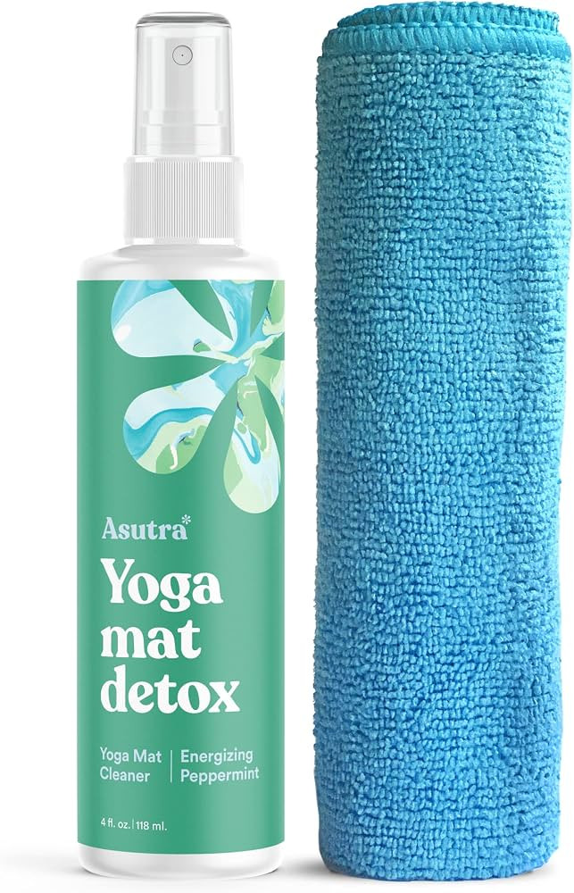 ASUTRA Organic Yoga Mat Cleaner (Energizing Peppermint Aroma), 4 fl oz | No Slippery Residue | Cl... | Amazon (US)