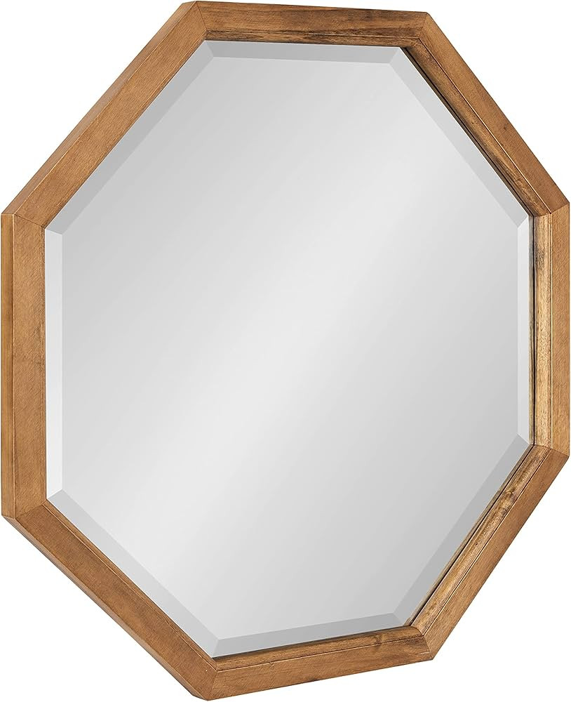Kate and Laurel Hogan Farmhouse Octagon Wood Wall Mirror, 24 x 24, Rustic Brown, Traditional Insp... | Amazon (US)