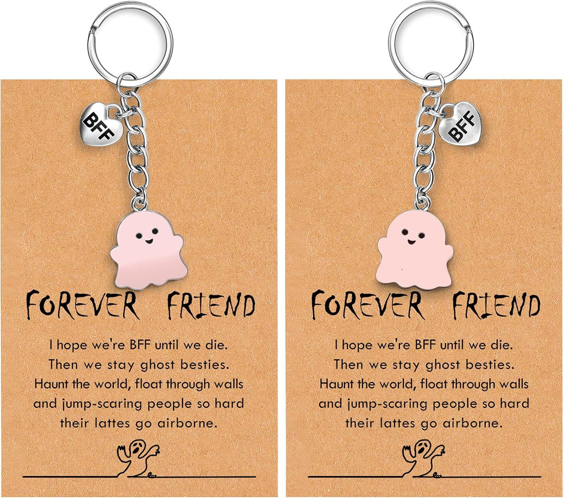 Best Friend Birthday Gifts for Women Funny Cute Ghost Keychain Bestie Gifts Long Distance Stuff f... | Amazon (US)