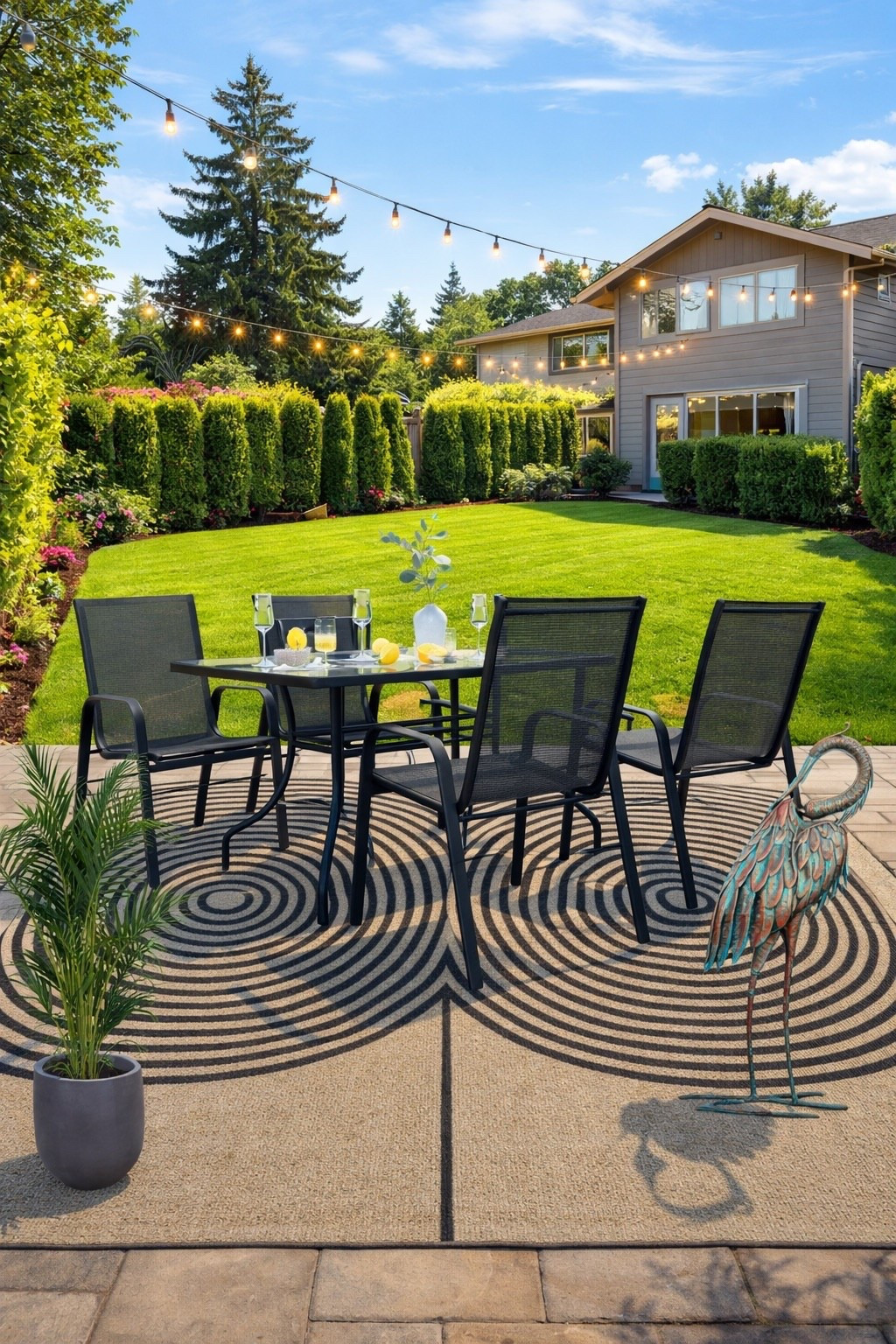 Wayfair sale!!! Just got this affordable outdoor glass table and chairs. #outdoor #wayfairsale 

#LTKSaleAlert #LTKHome #LTKSeasonal