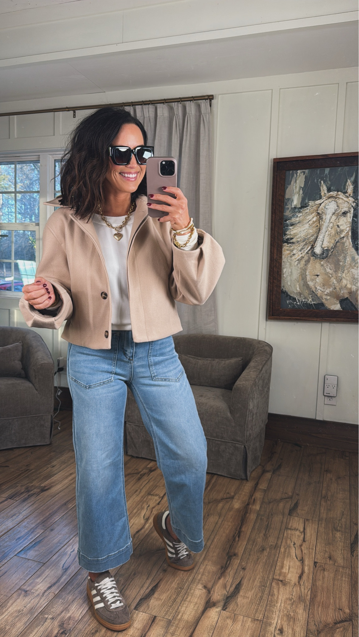 The cutest brown jacket from Amazon! I’m loving elevated casual look. The best outfit for everyday wear! Cute mom look Amazon fashion affordable clothes warm weather clothes cute accessories mom approved style teacher wear elevated casual cute jeans mom life VintagePickin 

#LTKmomlife #LTKSeasonal #LTKootd