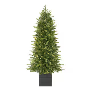 4 ft. Grand Duchess Twinkling Balsam Fir Potted LED Pre-Lit Artificial Tree G3 | The Home Depot