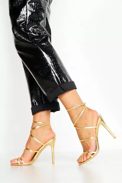 Skinny Strap Lace Up Stiletto Heels | Boohoo.com (US & CA)