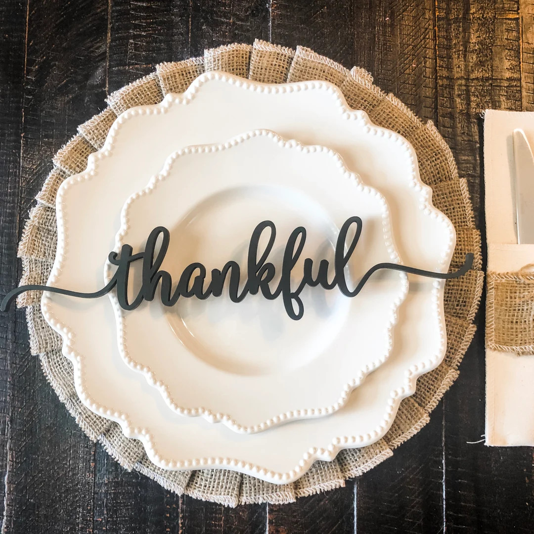 Thankful Place Cards Thanksgiving Place Cards Thanksgiving Place Setting Thanksgiving Table Decor... | Etsy (US)