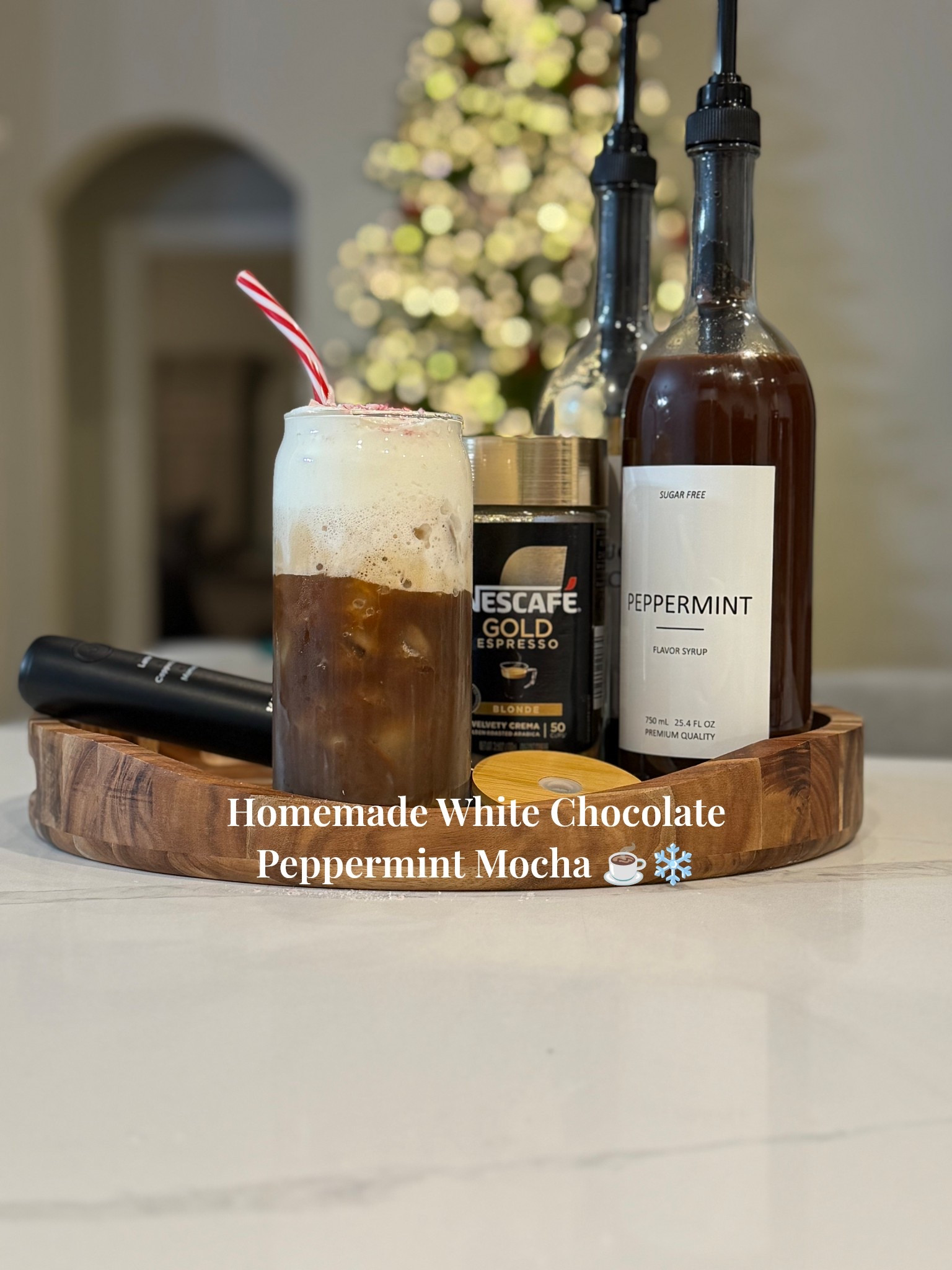Holiday peppermint mocha at home ❄️
This one tastes like a cozy café drink without the drive-thru. I used my peppermint syrup, instant espresso, and a few simple tools I always keep on my coffee tray. Linking everything I used below.

#LTKHoliday #LTKmorningroutine #LTKHome