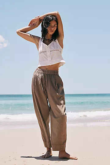 Preppy Poplin Pull-On Pants | Free People (Global - UK&FR Excluded)