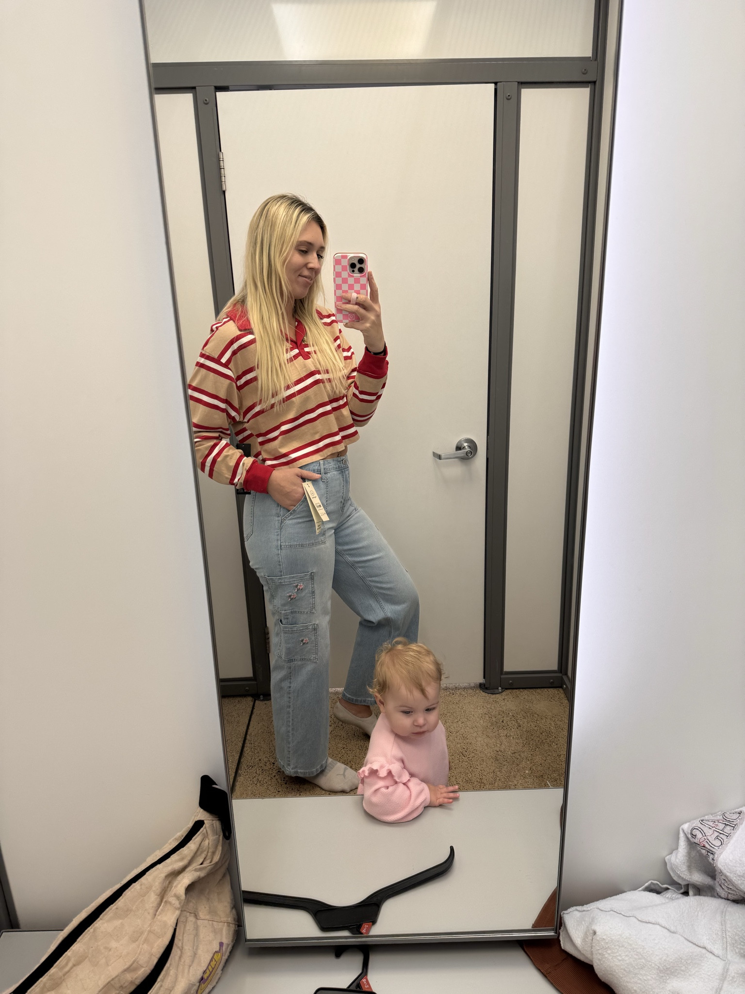 These flower cargo pants are so stinkin cute. I did not get them but will be back for them! Again I sized down, this pair only to a small and they fit so so good! Also $16 at Walmart!

#LTKootd #LTKSaleAlert #LTKgrwm