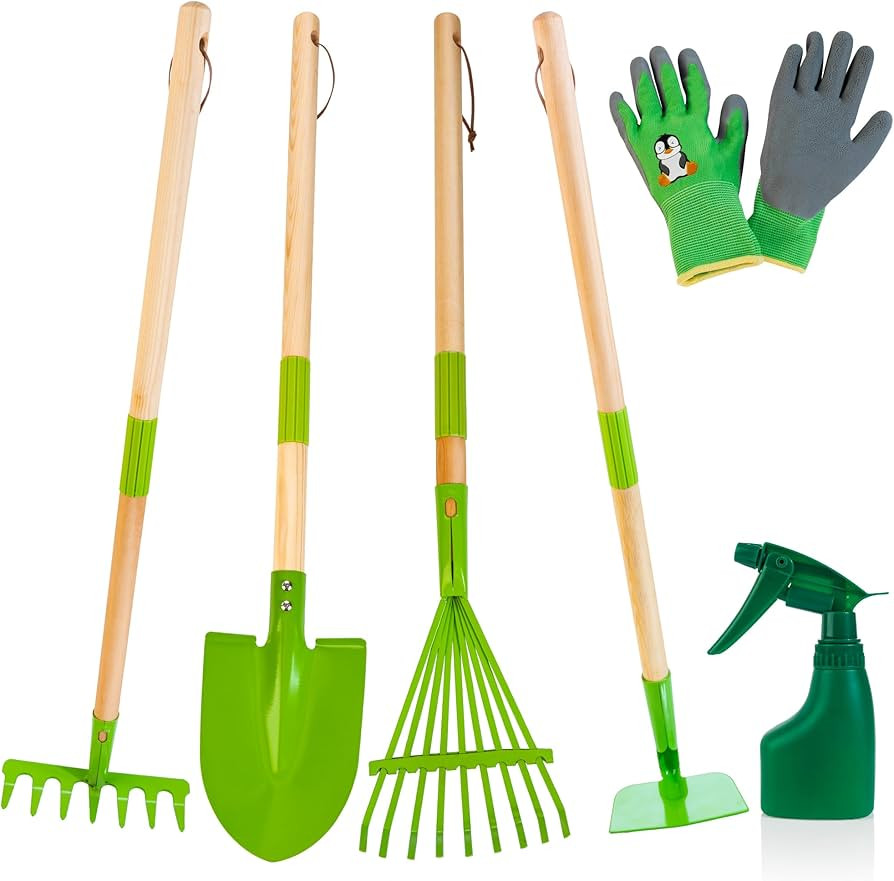 Amazon.com: Amtreen Kids Garden Tools Set, 7 PCS Gardening Tool for Kids with Gloves, Shovel, Rak... | Amazon (US)