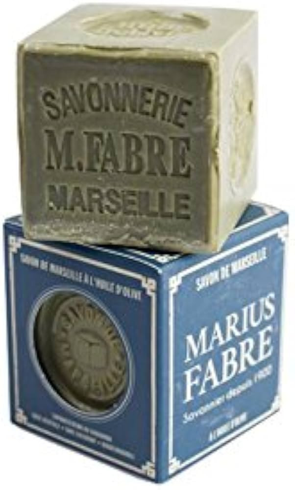 Cube of Savon de Marseille, Nature, Marius Fabre, Olive Oil, 200 g | Amazon (US)
