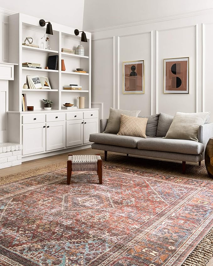 Loloi II Loren Brick/Midnight 5'-0" x 7'-6" Area Rug | Amazon (US)