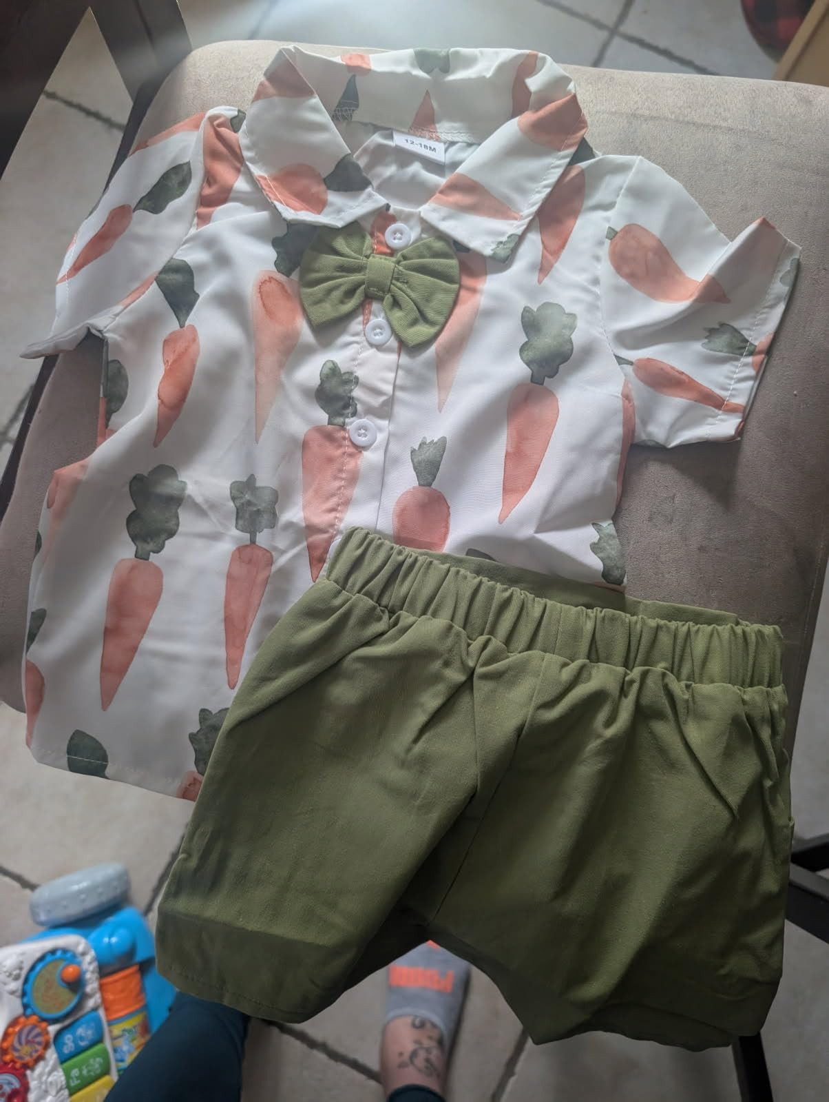 Baby Boys Easter Outfit Short-Sleeve Button Shirt and Shorts 2 Piece Bunny Carrot Print Holiday C... | Amazon (US)