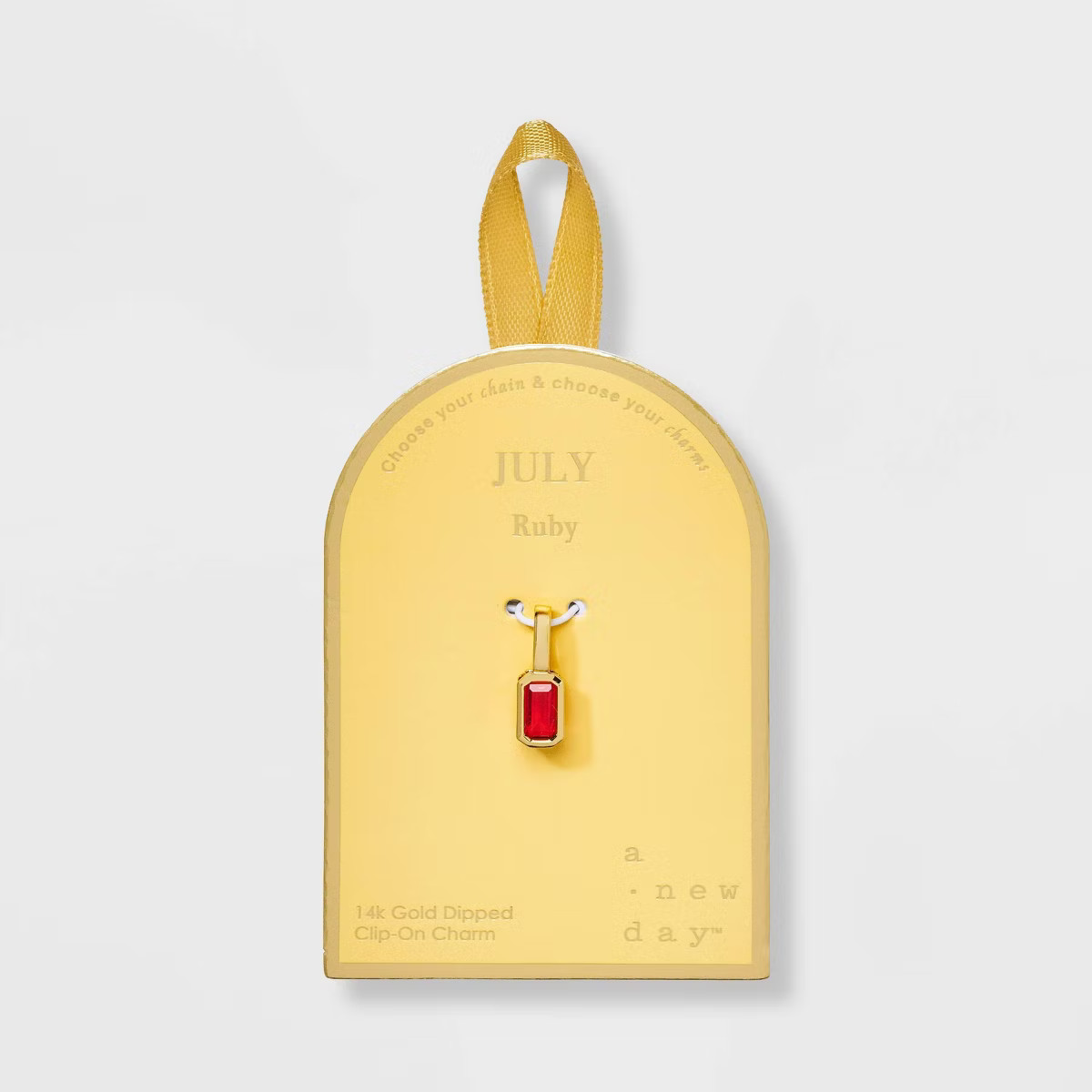 14K Gold Dipped Rectangle Birthstone Charm - A New Day™ | Target