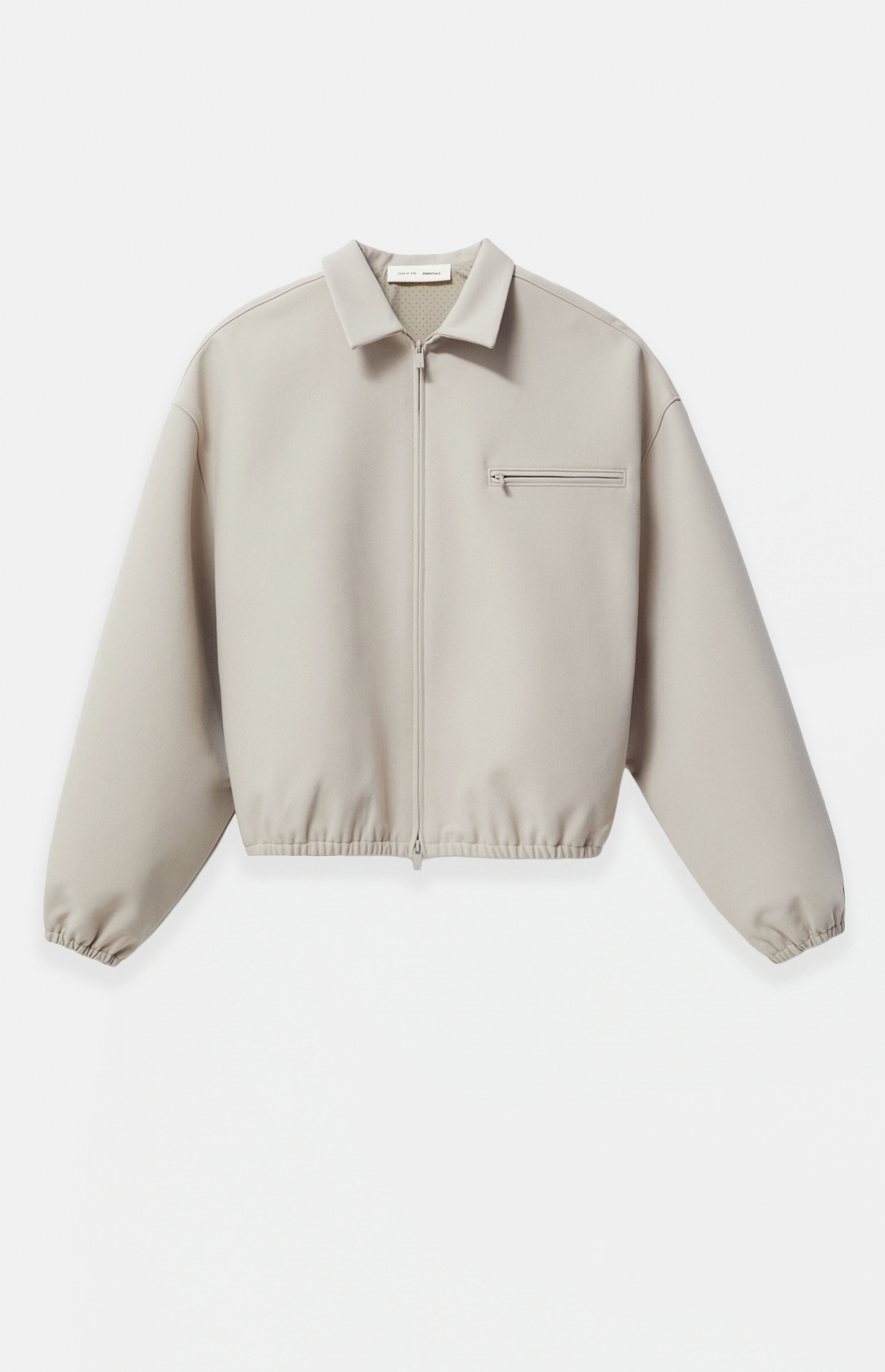 Fear of God Essentials Timber Bonded Canvas Zip Up Jacket | PacSun