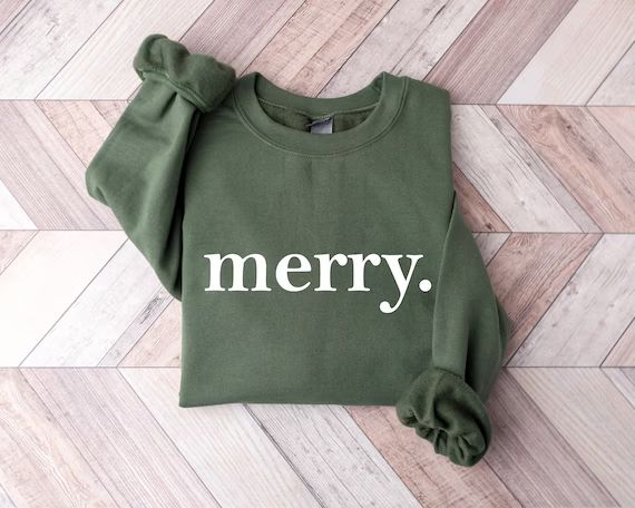 Christmas Sweatshirt, Merry Christmas Sweatshirt, Christmas Shirt for Women, Christmas Crewneck Swea | Etsy (US)