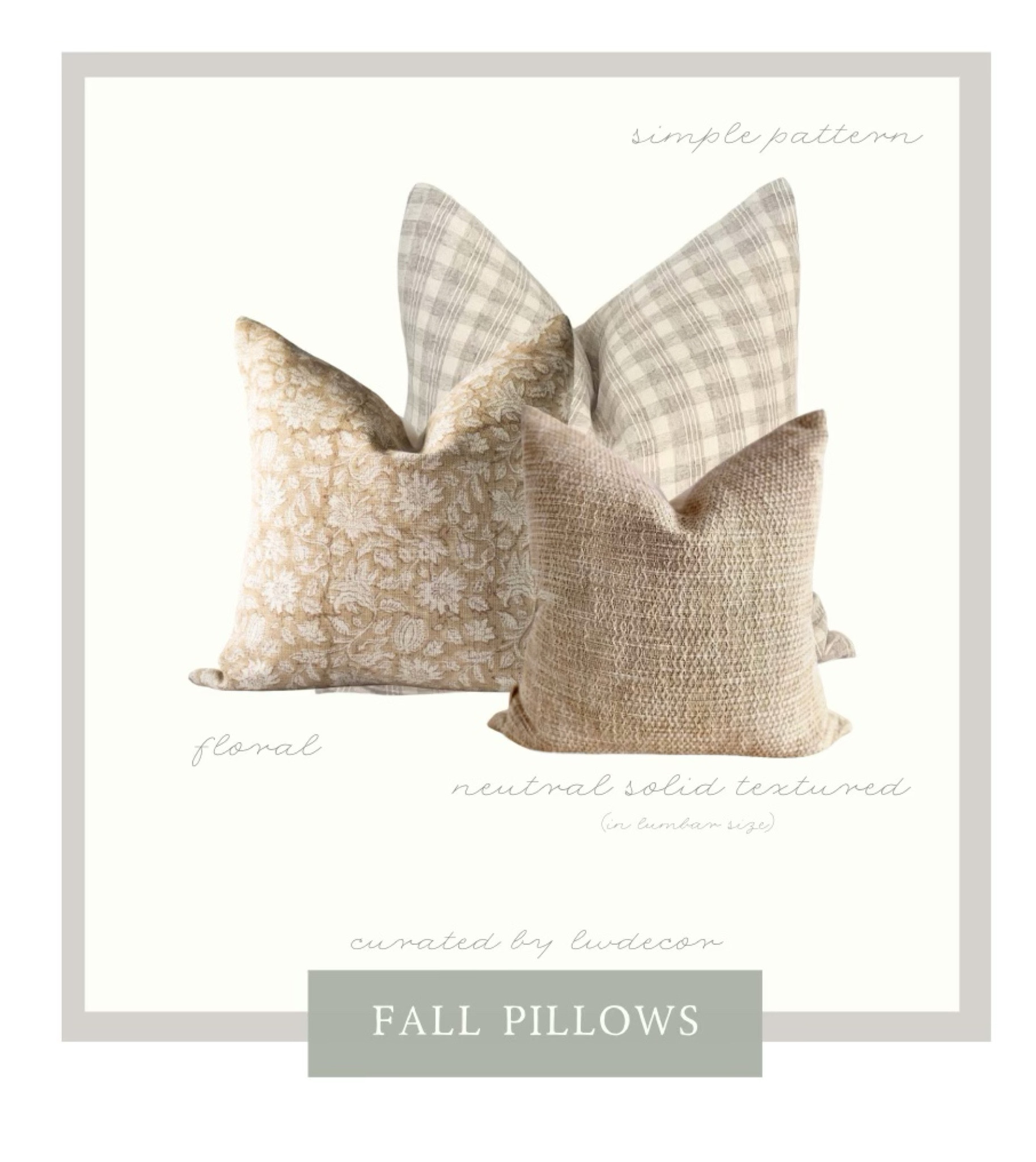 Keep it neutral for fall — heres a simple fall pillow combo filled with pattern + texture! 

#LTKFallSale #LTKHome #LTKSeasonal