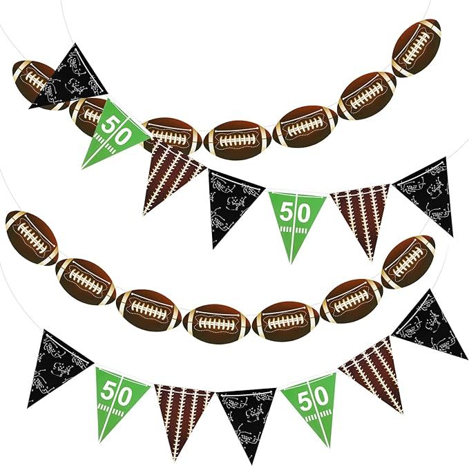 Zonon 4 Pieces Baseball Football Soccer Banner Sports Birthday Party Decorations Sports Ball Pape... | Amazon (US)