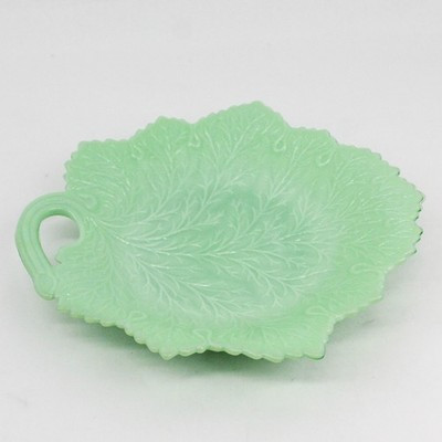 Vintage Fenton Jadeite Lettuce Leaf Plate 10.5" | eBay US