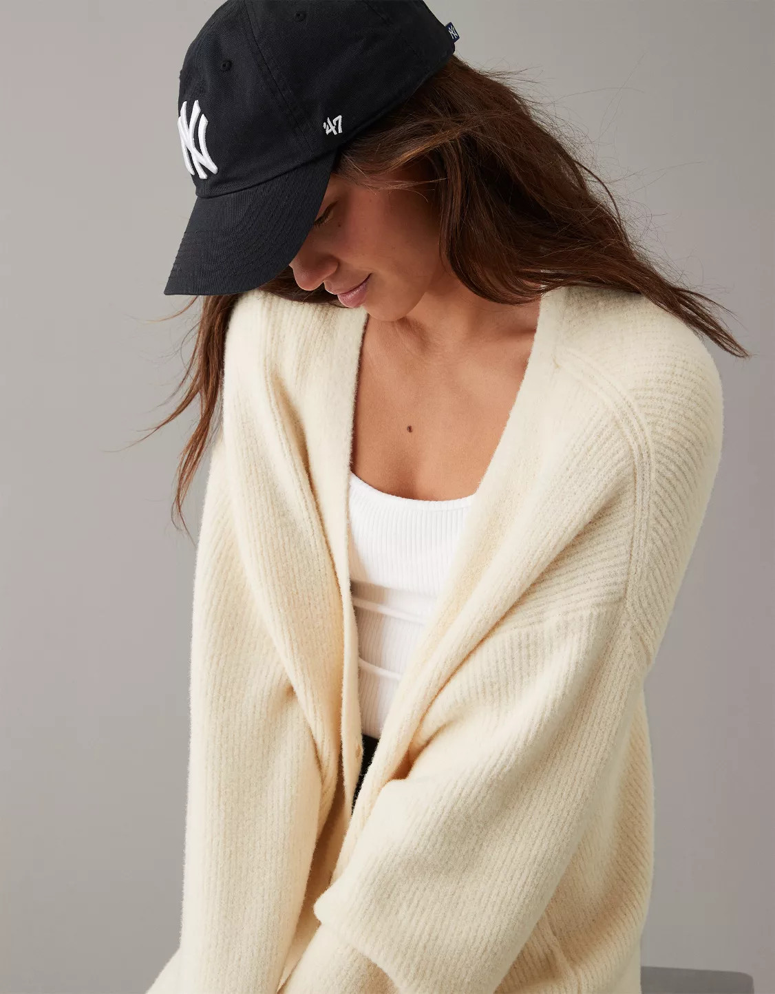AE Oversized Button-Front Cardigan | American Eagle Outfitters (US & CA)