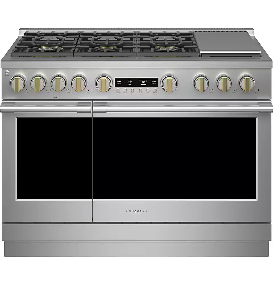 Monogram 8.9 Cu. Ft. Freestanding Double Oven Gas Convection Range with 6 Burners Stainless steel... | Best Buy U.S.