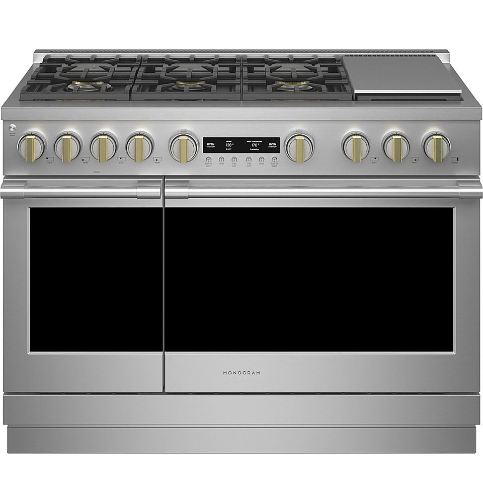 Monogram 8.9 Cu. Ft. Freestanding Double Oven Gas Convection Range with 6 Burners Stainless steel... | Best Buy U.S.