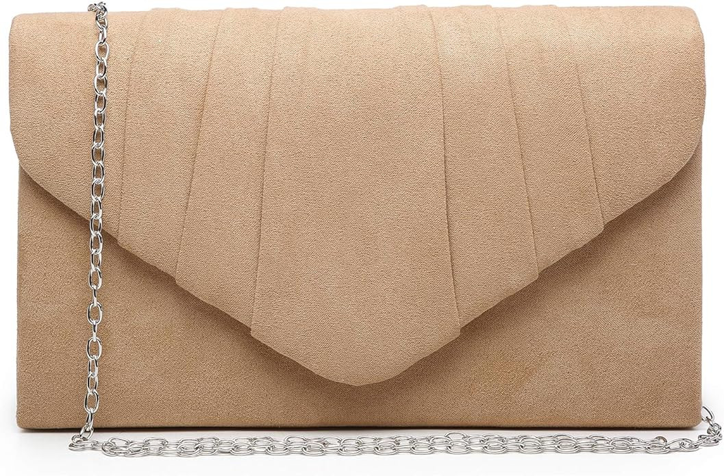 Dasein Women's Evening Bag Pleated Envelope Clutch Handbag Wedding Party Bridal Purse | Amazon (US)