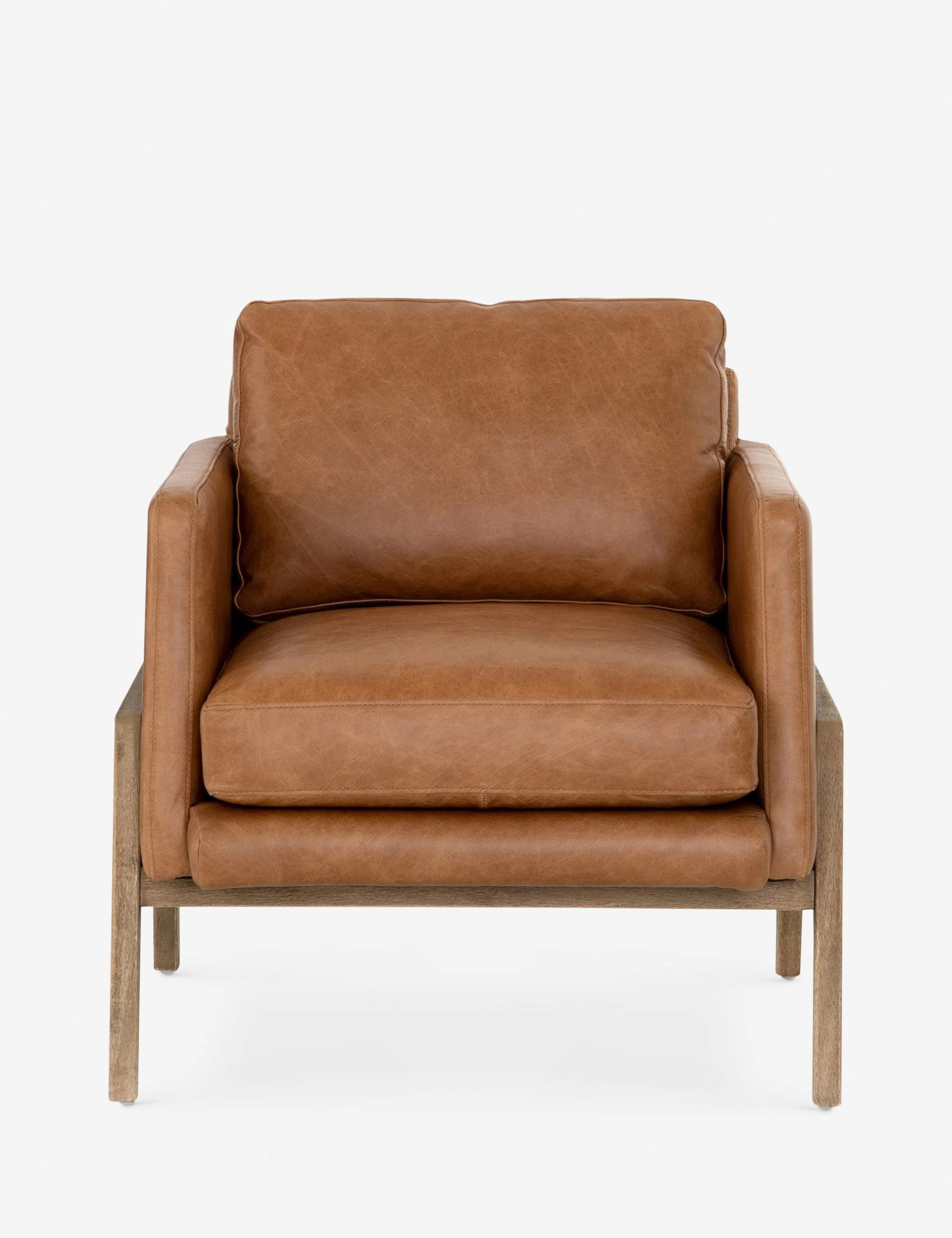 Afton Accent Chair, Tan Leather | Lulu and Georgia 