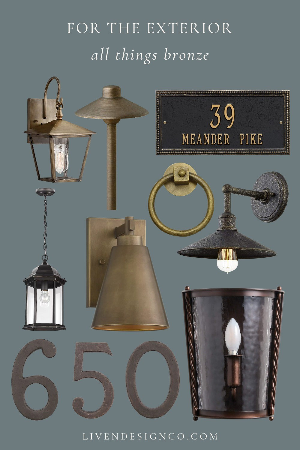 Outdoor sconce. Outdoor lighting. Bronze address plaque. Bronze door knocker. Front door decor. Outdoor pendant. Door numbers

#LTKSeasonal #LTKHome #LTKSaleAlert