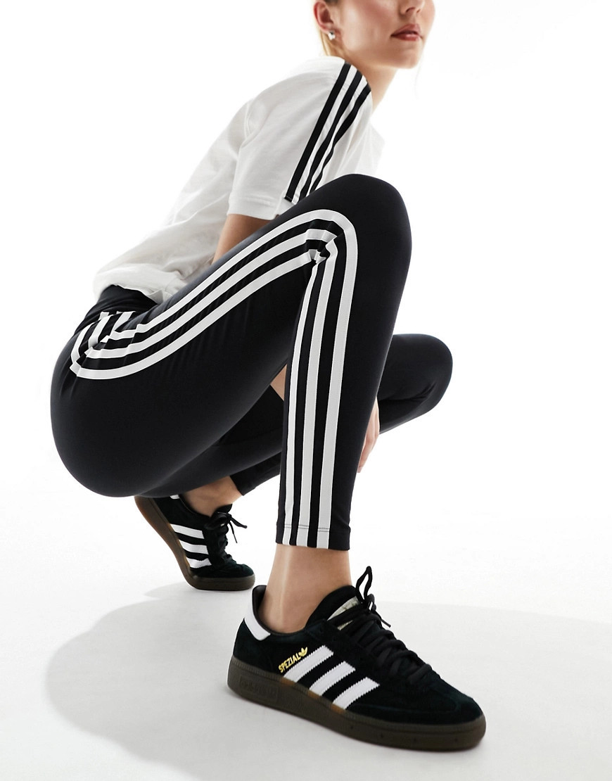 adidas Originals 3 stripe leggings in black | ASOS (Global)