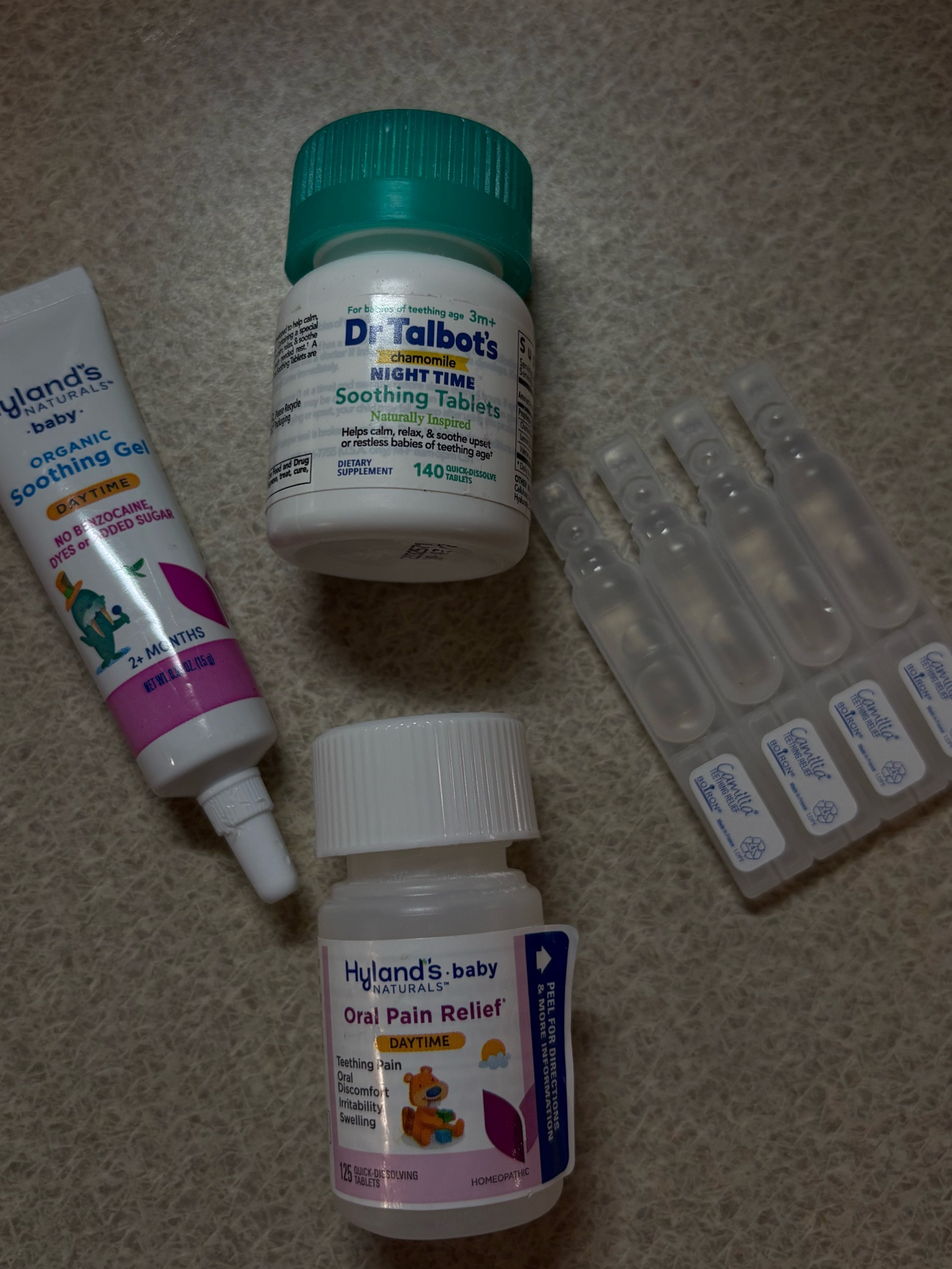 Our go to teething set up! Having a teething baby is TOUGH. Especially hike nursing! These homeopathic remedies have been lifesavers for us. Be sure to talk to your pediatrician before starting any new medication! #teethingbaby #breastfeeding 