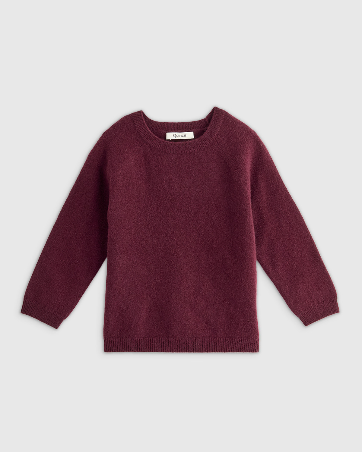 Quince | Washable Cashmere Crewneck Sweater in Burgundy, Size 6 | Quince