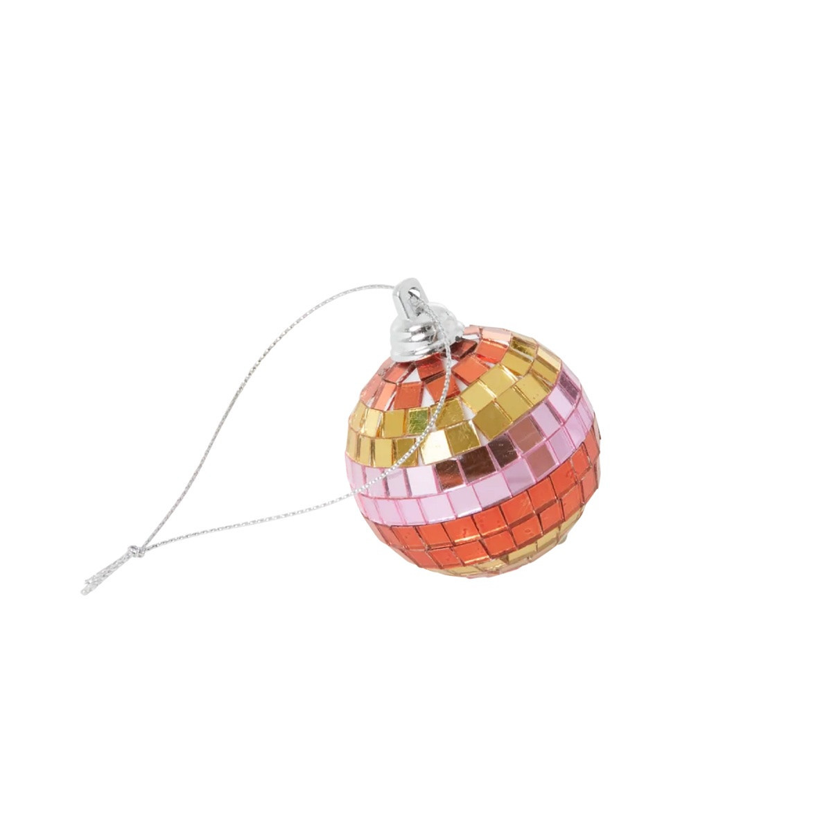 Pink & Gold Stripe Disco Ball - Small | Trouva (Global)
