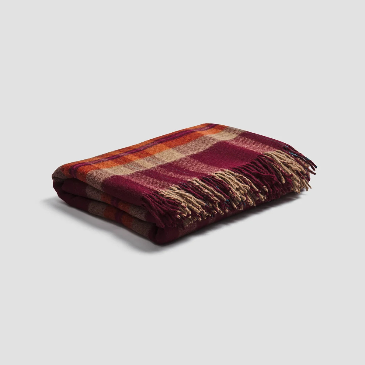 Berry Plaid Cabin Wool Blanket | Piglet