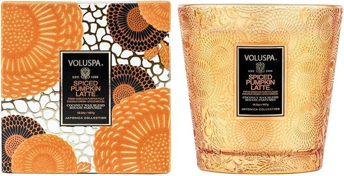 Voluspa Spiced Pumpkin Latte, 2 Wick Boxed Hearth Candle, 16.5 Ounce, 60 Hour Burn Time, All Natu... | Amazon (US)