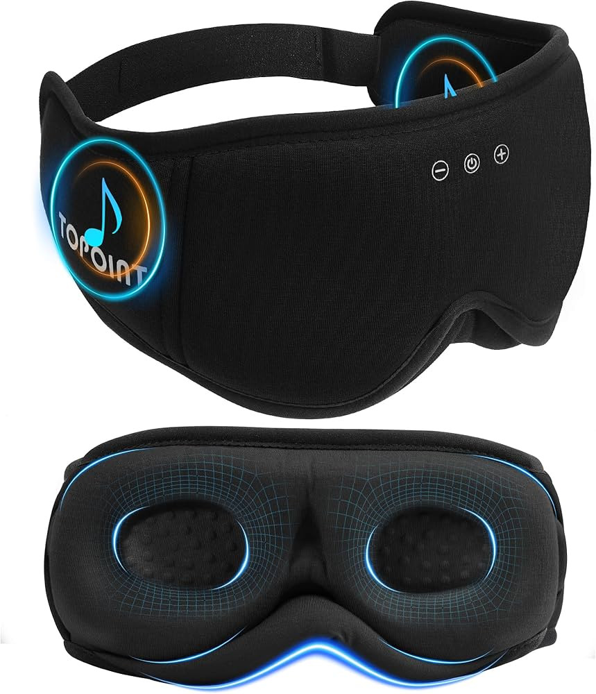 Sleep Mask with Headphones Bluetooth 5.4, TOPOINT 3D Eye Mask Blackout with Soft Bamboo Cotton fo... | Amazon (US)