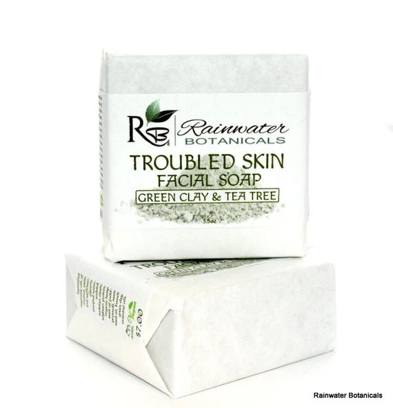 Troubled Skin Facial Soap (Tea Tree, Green Clay) | Etsy (US)