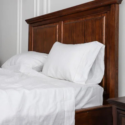 100% French Linen Sheet Set Handmade Hemstitch-4 Pcs Natural Flax Farmhouse Bed Sheets(1 Flat Sheet 1 Fitted Sheet 2 Pillowcases) | Wayfair North America