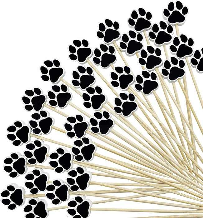200PCS Dog Paw Cocktail Picks,4.7 Inch Puppy Paw Print Toothpicks for Appetizers Decorative Skewe... | Amazon (US)