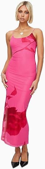 Princess Polly Womens Knox Maxi Dress Hot Pink Floral | Amazon (US)