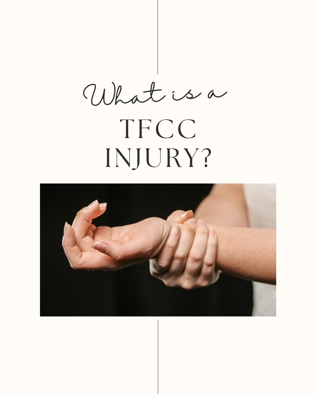 So you found out you have a TFCC injury….

But what is it?!

If you have any more questions, don’t hesitate to reach out.

And if you’re interested in my therapeutic home program for a TFCC injury/wrist pain,

Then grab my guide!

It details what you should be doing week by week to decrease your pain.

Comment “ TFCC” below to get the link!

Hi my name is Rose and I am an Orthopedic occupational therapist and certified hand therapist for the last 20 years. I specialize in treating injuries of the hands to the shoulders. My goal is to provide effective solutions for those ready to get their life back!!

#wristpain #wristpainrelief #wristpaintreatment #wristpainexercises #tfcc